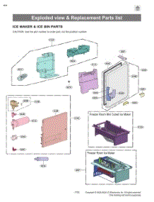 Exploded View & Replacement Parts List parts for Lg Refrigerator LRYKC2606D from AppliancePartsPros.com