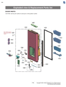 Exploded View & Replacement Parts List parts for Lg Refrigerator LRYKS3106D from AppliancePartsPros.com