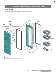 Exploded View & Replacement Parts List parts for Lg Refrigerator LRYKS3106D from AppliancePartsPros.com