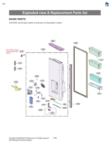 Exploded View & Replacement Parts List parts for Lg Refrigerator LRYXC2606D from AppliancePartsPros.com
