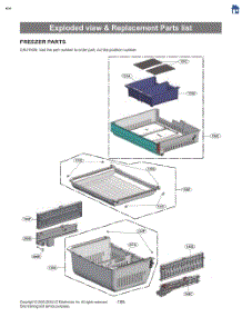 Exploded View & Replacement Parts List parts for Lg Refrigerator LRYXS3106S from AppliancePartsPros.com
