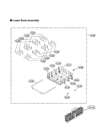 Lower Rack Assy parts for Lg Dishwasher LSDT9908ST/00 from AppliancePartsPros.com