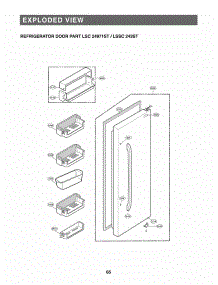 Exploded View Refrigerator Door parts for Lg Refrigerator LSSC243ST from AppliancePartsPros.com