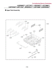 Upper Rack Assembly parts for Lg Dishwasher LUDP8997SN from AppliancePartsPros.com