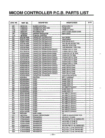 Controller P.C.B. Parts List parts for Lg Microwave MA-1164M from AppliancePartsPros.com