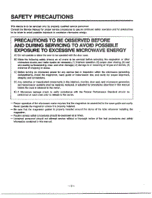 Safety Precautions parts for Lg Microwave MA-1171S from AppliancePartsPros.com