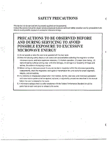 Safety Precautions parts for Lg Microwave MA-1273M from AppliancePartsPros.com