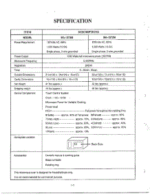 Specifications parts for Lg Microwave MA-1273M from AppliancePartsPros.com