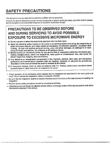 Safety Precautions parts for Lg Microwave MA-1554M from AppliancePartsPros.com