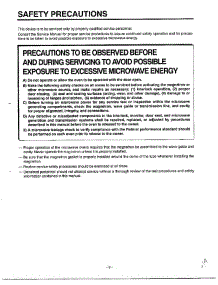 Safety Precautions parts for Lg Microwave MA-682M from AppliancePartsPros.com