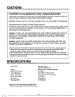 Cautions / Specifications