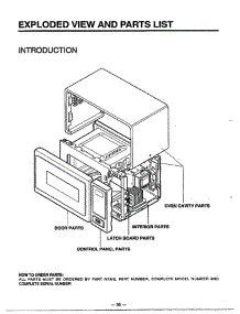 Exploded View / Introduction parts for Lg Microwave MA-844M from AppliancePartsPros.com