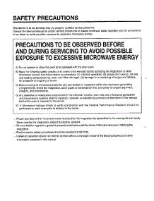 Safety Precautions parts for Lg Microwave MA-870MW from AppliancePartsPros.com