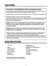 Cautions / Specifications