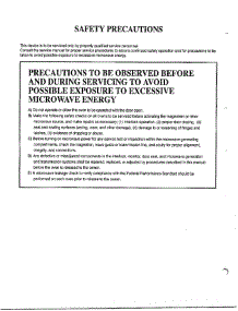 Safety Precautions parts for Lg Microwave MA-972M from AppliancePartsPros.com