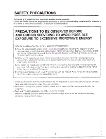 Safety Precautions parts for Lg Microwave MH-1355M from AppliancePartsPros.com