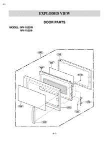 Exploded View Door Parts parts for Lg Microwave MV-1525W from AppliancePartsPros.com