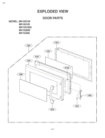 Exploded View Door Parts parts for Lg Microwave MV1501W from AppliancePartsPros.com