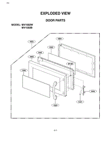 Exploded View Door Parts parts for Lg Microwave MV1502W from AppliancePartsPros.com