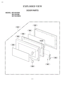 Exploded View Door Parts parts for Lg Microwave MV1604SB from AppliancePartsPros.com