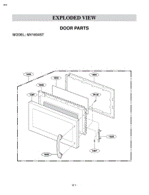 Door Parts Exploded View parts for Lg Microwave MV1604ST from AppliancePartsPros.com