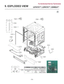 Section 1 parts for Lg Dishwasher SDWB24W3 from AppliancePartsPros.com