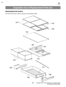 Exploded View & Replacement Parts List parts for Lg Refrigerator SRFB27W3 from AppliancePartsPros.com
