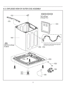 Outer Case Assembly parts for Lg Washer T1327AGPP5 from AppliancePartsPros.com