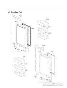 F-Room Door Part parts for Lg Refrigerator URNTC2306N from AppliancePartsPros.com