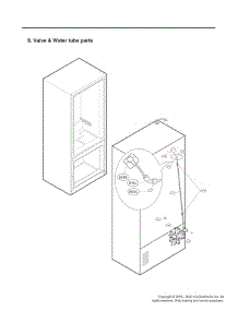 Valve & Water Tube Parts parts for Lg Refrigerator URNTC2306N from AppliancePartsPros.com