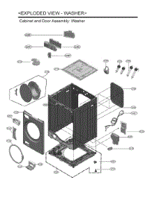Cabinet And Door Assembly parts for Lg Washer W3S2CVK2EHM from AppliancePartsPros.com