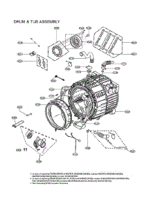 Drum & Tub Assy parts for Lg Washer WM3600HVA from AppliancePartsPros.com