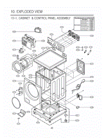 Cabinet & Control Panel Assembly  Exploded View parts for Lg Washer WM3987 from AppliancePartsPros.com