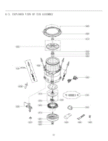 Exploded View Of Tub Assembly parts for Lg Washer WT5170WH from AppliancePartsPros.com