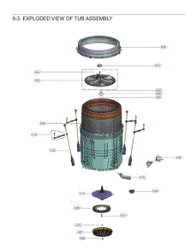 Exploded View Of Tub Assembly parts for Lg Washer WT8200CW from AppliancePartsPros.com
