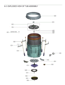 Exploded View Of Tub Assembly parts for Lg Washer WT8400CW from AppliancePartsPros.com