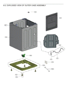 Exploded View Of Outer Case Assembly parts for Lg Washer WT8405CW from AppliancePartsPros.com