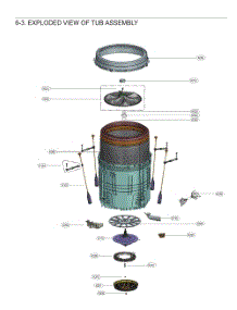 Exploded View Of Tub Assembly parts for Lg Washer WT8480CL from AppliancePartsPros.com