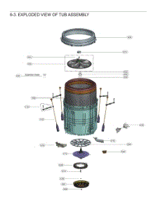 Exploded View Of Tub Assembly parts for Lg Washer WT8600CW from AppliancePartsPros.com