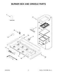 02 - Burner Box And Griddle Parts parts for Maytag Cooktop JGCP548HL00 from AppliancePartsPros.com