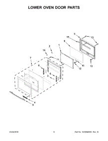 05 - Lower Oven Door Parts parts for Maytag Wall Oven JJW2727DS01 from AppliancePartsPros.com