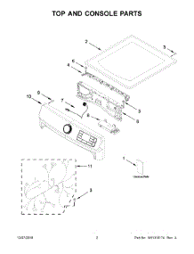 02 - Top And Console Parts parts for Maytag Dryer MGD8630HC0 from AppliancePartsPros.com