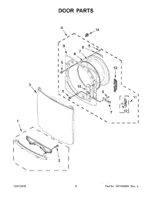 05 - Door Parts parts for Maytag Dryer YMED8630HW0 from AppliancePartsPros.com