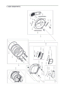 4. Assy Drum Parts parts for Samsung Dryer DV19J3000GW-AX from AppliancePartsPros.com