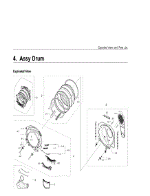 4. Assy Drum parts for Samsung Dryer DV206LEWX-AC from AppliancePartsPros.com