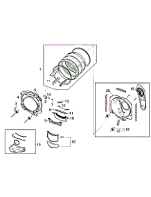 Drum Assy parts for Samsung Dryer DV210AEW/XAA-00 from AppliancePartsPros.com