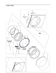 2. Assy Front parts for Samsung Dryer DV22K6800EW-AC from AppliancePartsPros.com