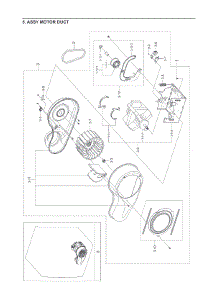 5. Assy Motor Duct parts for Samsung Dryer DV22K6800EW-AC from AppliancePartsPros.com