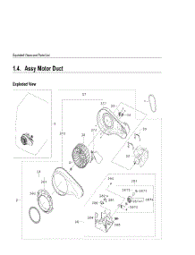 1.4. Assy Motor Duct parts for Samsung Dryer DV393GTPARAA1 from AppliancePartsPros.com