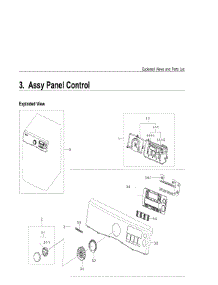 3. Assy Panel Control parts for Samsung Dryer DV393GTPAWRA1 from AppliancePartsPros.com